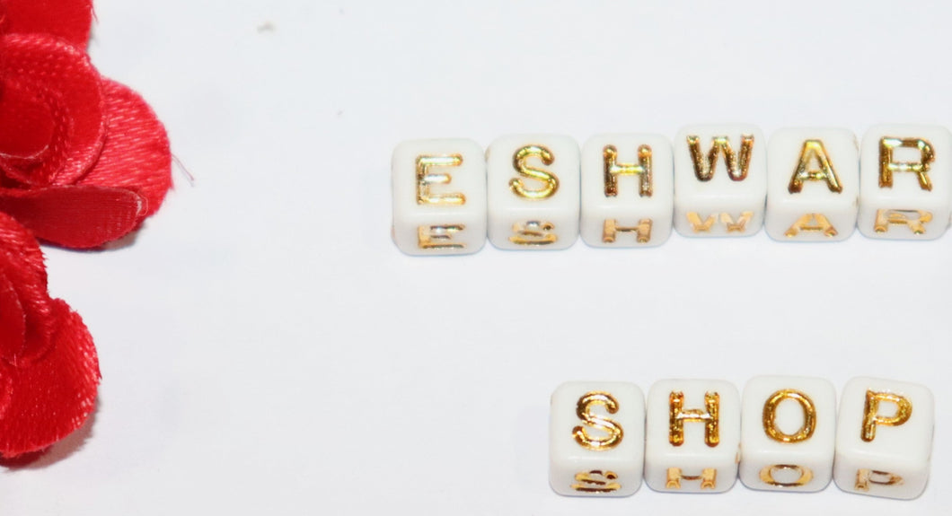 Bracelet beads- Gold Square Alphabets