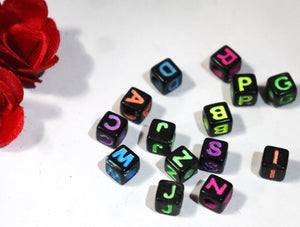 Bracelet beads- Black Square Alphabets