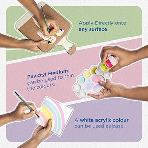 Fevicryl Multi Surface Pastel Acrylic Colours Kit 6 Shades X 15Ml