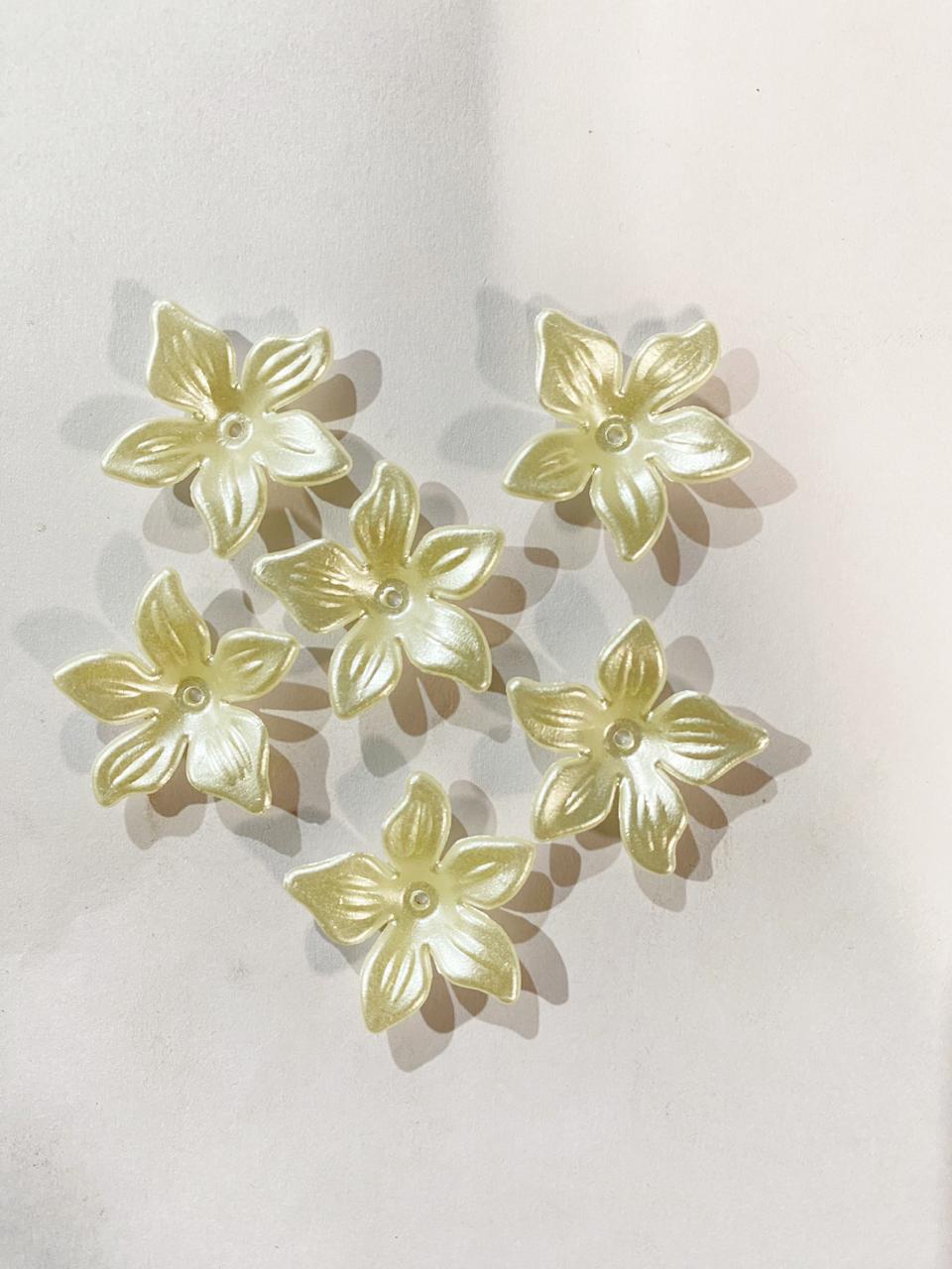 Acrylic Flower Shape Beads for Jewellery Making, Craft Work, Rakhi, Embrodiery -10grms