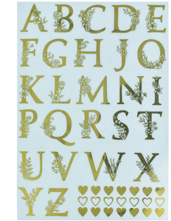 RESIN  Sticker Metal A5 ABCD A to Z Design