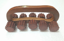 Load image into Gallery viewer, Wooden Hand Massager 10 Roller Stress Acupressure Touch | Perfect for Gifting and Health
