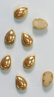 Flat Back Frame Golden Pearl Kundan 12 mm THILAK Shape