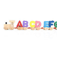 Load image into Gallery viewer, Wooden Alphabet Letters Train (A-Z) English Vocabulary Building Train Set Early Educational Toys Kids
