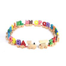 Load image into Gallery viewer, Wooden Alphabet Letters Train (A-Z) English Vocabulary Building Train Set Early Educational Toys Kids
