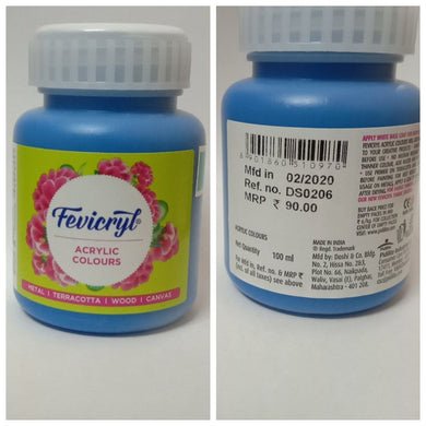 Fevicryl Acrylic Colors -Cerulean Blue 100Ml Fabric Glue & Adhesives