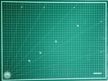 Load image into Gallery viewer, A2 Cutting Mat- Double Sided Flexible Cutting Mat, A2 Size (24 X 18 inch), with Marked Pattern and Grids (Green)
