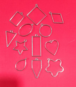 Silver Metal Jewelry Mould for Resin Set of 12 Piece