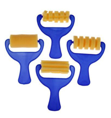 Yellow Sponge Roller Brush- 5 In 1 Drawing Materials